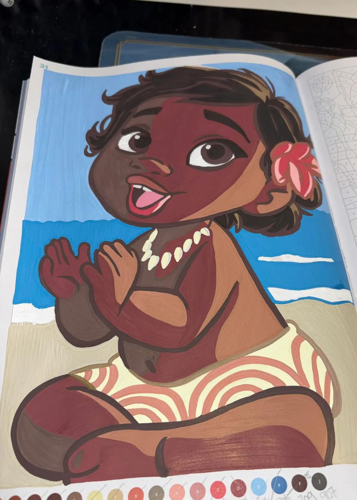 Completed page 31 from Coloriages mystères Disney Babies by Crazychick9484